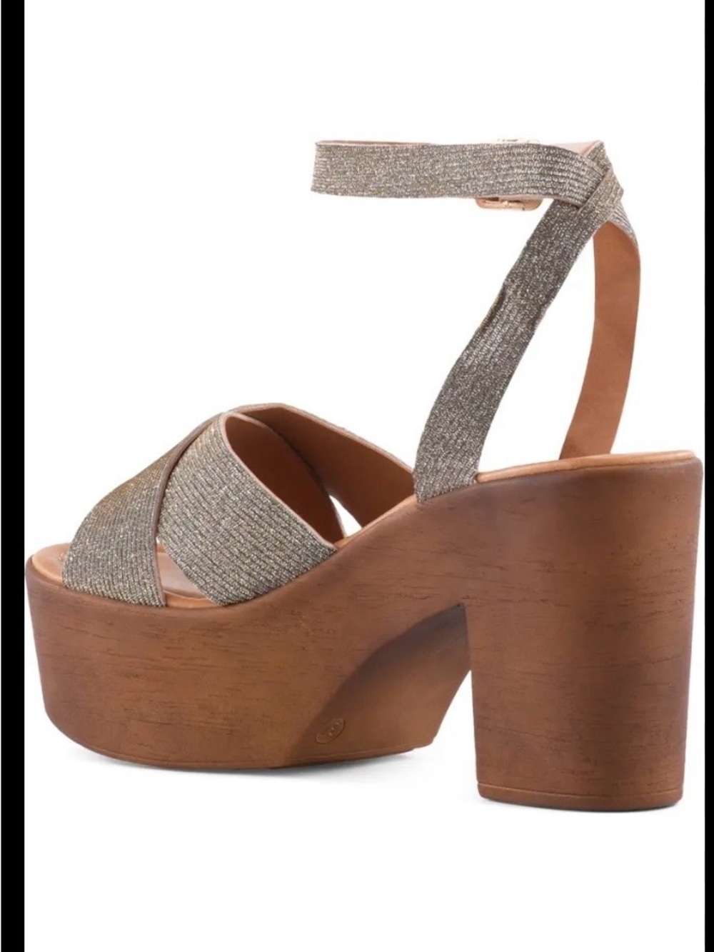 Seychelles Metallic Taupe Platform Ankle-Strap Sandals. Size 10